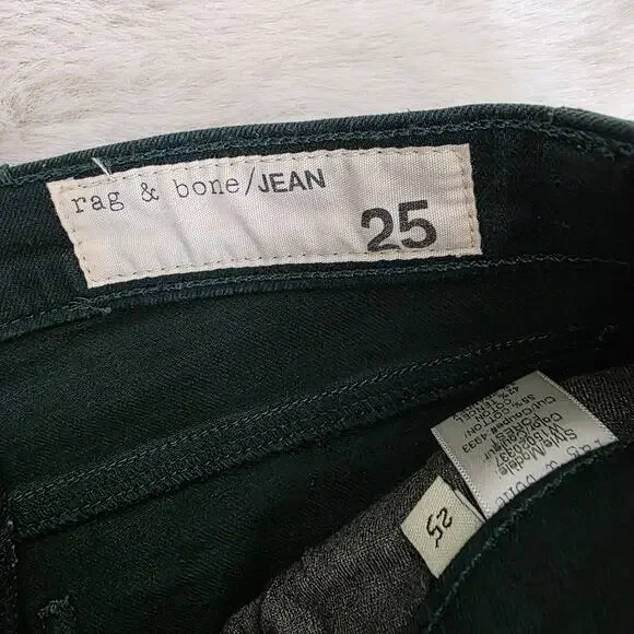 Rag & Bone Skinny Jean Forest Green Tencel Stretch Denim Style W15020337 - 25 - Picture 6 of 16